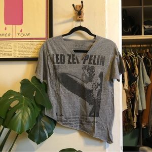Vintage Led Zeppelin Shirt Diagonally Cropped